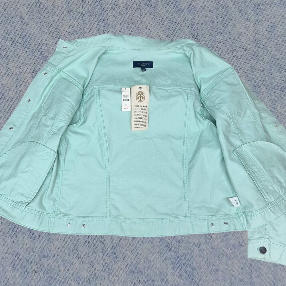 Talbots Petites Women’s Mint Green Denim Button-Up Jacket Size: Medium Petite - Picture 3 of 7